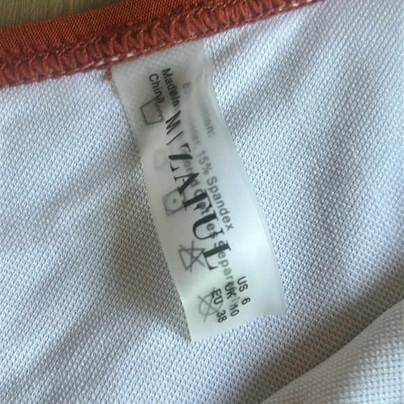 ZAFUL Bandeau Ribbed Lace Up Wave Hi Cut Bikini Size NWT - Picture 6 of 14